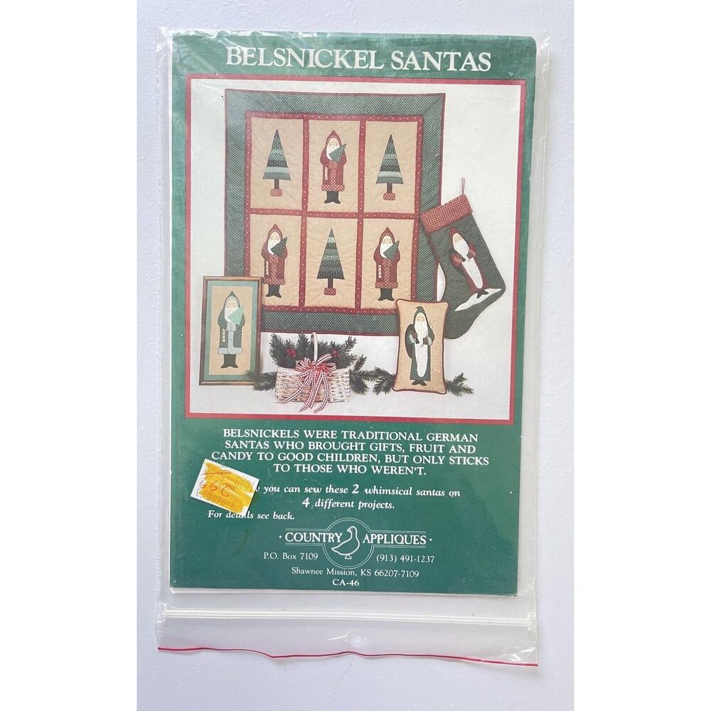 Belsnickel Santas Christmas Applique Quilt Pattern - Country Appliqués ‘88